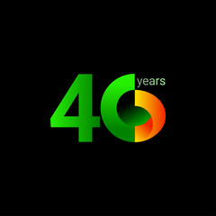 40 Years Anniversary Celebration Vector Template Design Illustration