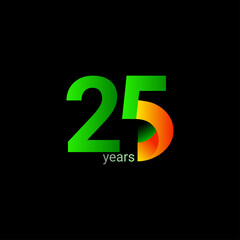 25 Years Anniversary Celebration Vector Template Design Illustration