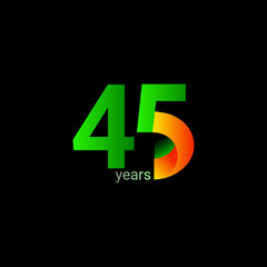 45 Years Anniversary Celebration Vector Template Design Illustration