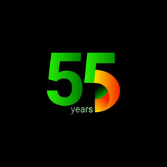 55 Years Anniversary Celebration Vector Template Design Illustration