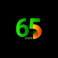 65 Years Anniversary Celebration Vector Template Design Illustration