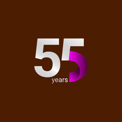 55 Years Anniversary Celebration Vector Template Design Illustration