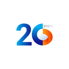 20 Years Anniversary Celebration Vector Template Design Illustration