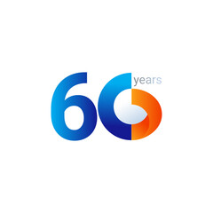 60 Years Anniversary Celebration Vector Template Design Illustration