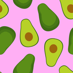 Seamless pattern tile with avocado shapes.