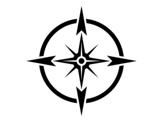 Fototapeta premium Flat compass direction. Map symbol