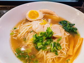 Close up shot of Japanese style ramen