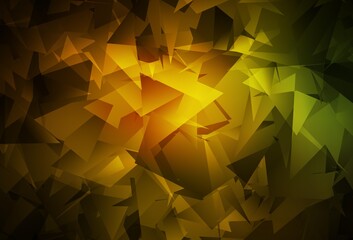 Obraz premium Dark Green, Yellow vector abstract polygonal template.