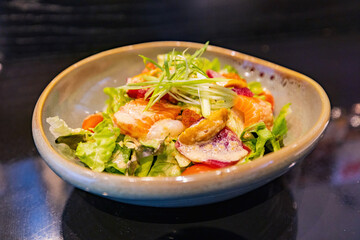 Close up shot of raw Sashimi