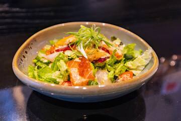 Close up shot of raw Sashimi