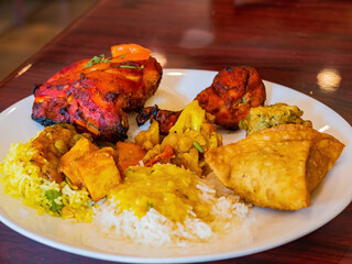 Close up shot of Indian style curry rice