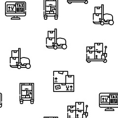 Wholesale Service Vector Seamless Pattern Thin Line Illustration