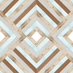 Wooden background. Colored boards. Geometric drawing. Drawing for photo wallpapers. A diamond made of wood.