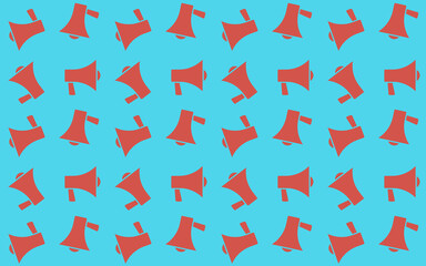 Tiled pattern background with megaphone shapes. Banner.