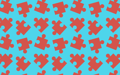 Tiled pattern background with puzzle piece shape.