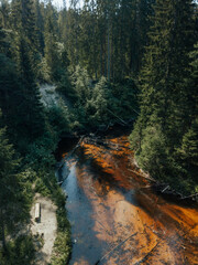 Karelia. Russia. View of the waterfall - obrazy, fototapety, plakaty