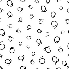Seamless pattern with sketch round squiggle