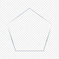 Silver glowing pentagon shape frame