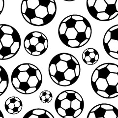 Seamless pattern tile with soccer ball shapes. Football.