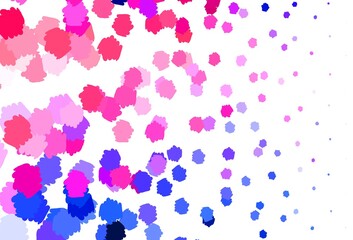 Light Red vector template with chaotic shapes.