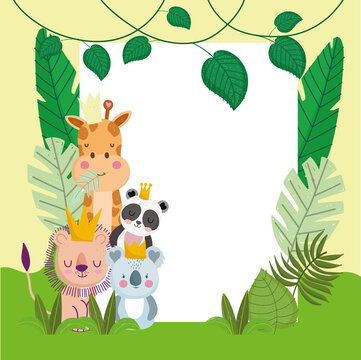 jungle foliage and animals