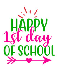 Obraz premium Happy 1st day of school, Hello Back to School svg, First day of School svg, Back to School bundle svg, Bundle of 6 Back to School svg, Back To School Bundle Png, Back To School Bundle, Back To School 