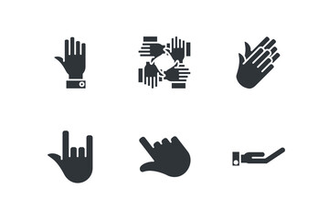 hands set icon, isolated hands set sign icon, vector illustration
