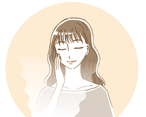 Woman moisturizing with mist