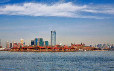 Ellis Island in front of Colgate Center, New York and Jersey City