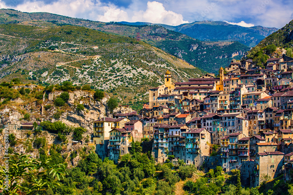 Wall mural The Village of Saorge, Alpes-Maritimes, Provence, France