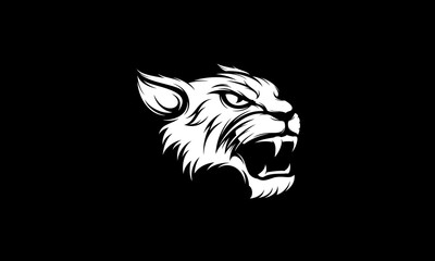Black and white wildcat vector