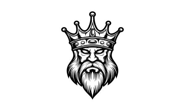King with crown isolated vector