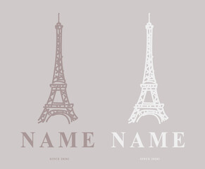 Fototapeta na wymiar hand drawn vector icon France's famous tower represents comfort and fashion brands