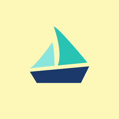 Vector illustration of simple boat symbol.