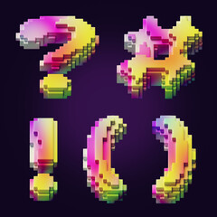 Fototapeta premium 3d rendering of colorful letters made of cube blocks.