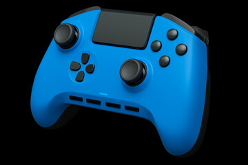 Realistic blue joystick for video game controller on black background © Vasyl Onyskiv