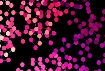 Dark Pink, Yellow vector background with forms of artificial intelligence.