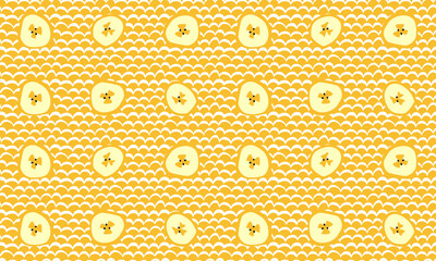 seamless pattern with bananas slices