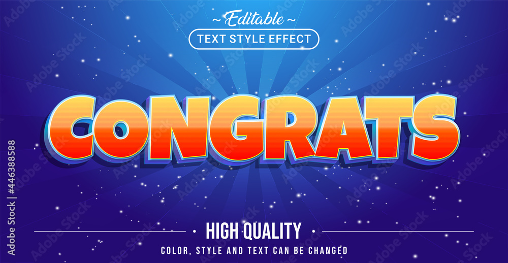 Poster Editable text style effect - Congrats text style theme.