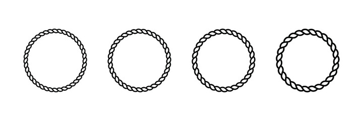 Vector set of round rope frame.