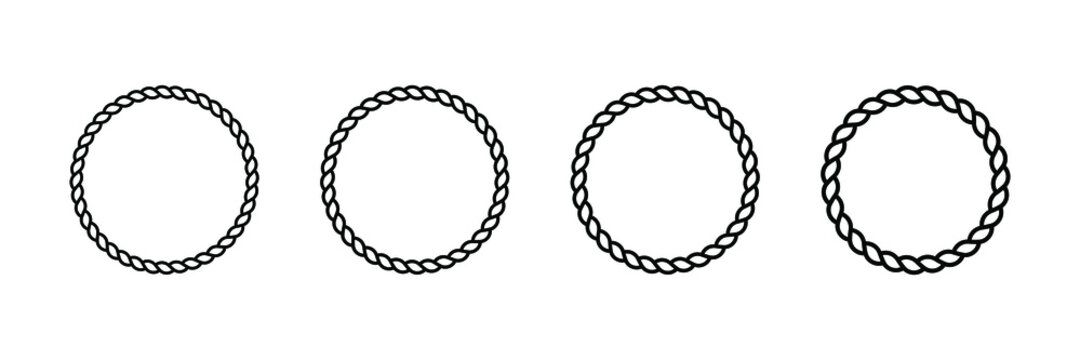 Vector Set Of Round Rope Frame.