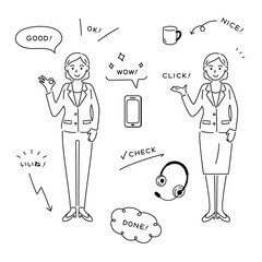 ビジネスウーマン・アイコンセット