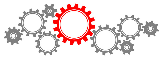 Zahnräder Groß Und Klein Rot/Dunkelgrau