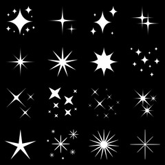 White Stars Vector Collection