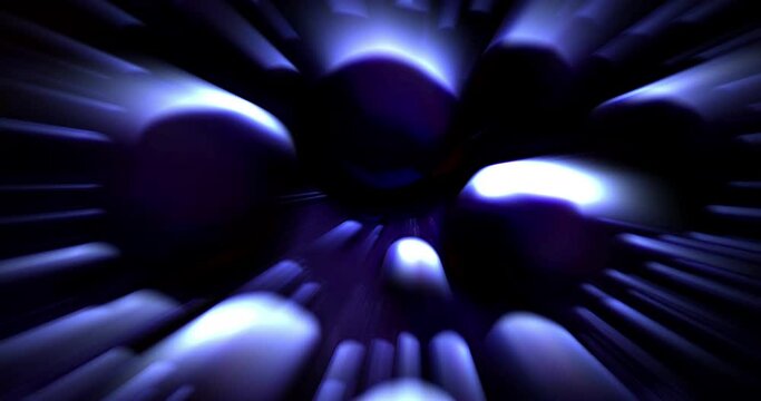 abstract dark background of spheres with rays of light