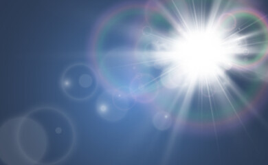 Bright beautiful star.Vector illustration of a light effect on a transparent background.