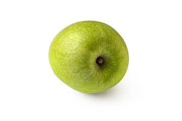 juicy organic green apple isolated on white