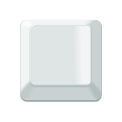 White computer key isolated on a white background. 3d rendering
