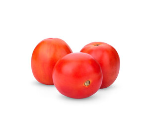 red tomato isolated on white background with clipping path