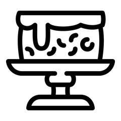 Wedding cake icon. Outline wedding cake vector icon for web design isolated on white background